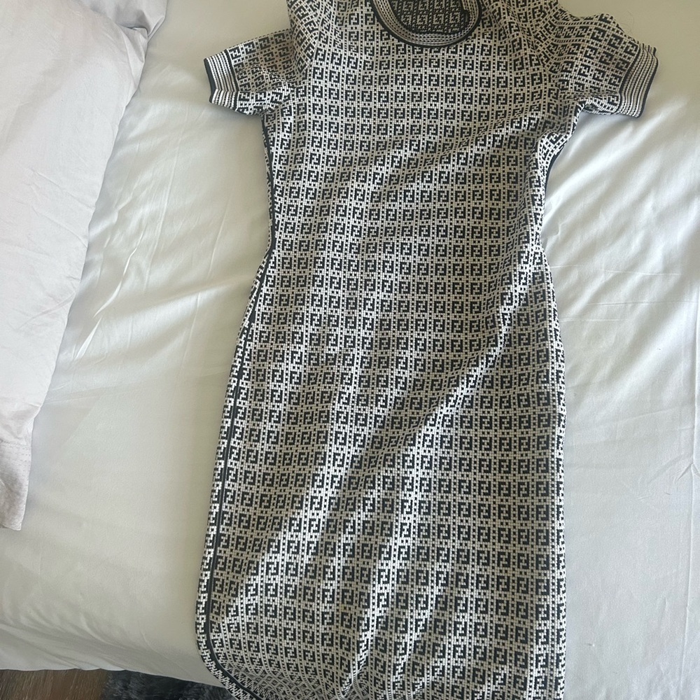 Fendi Monogram Black and White Dress